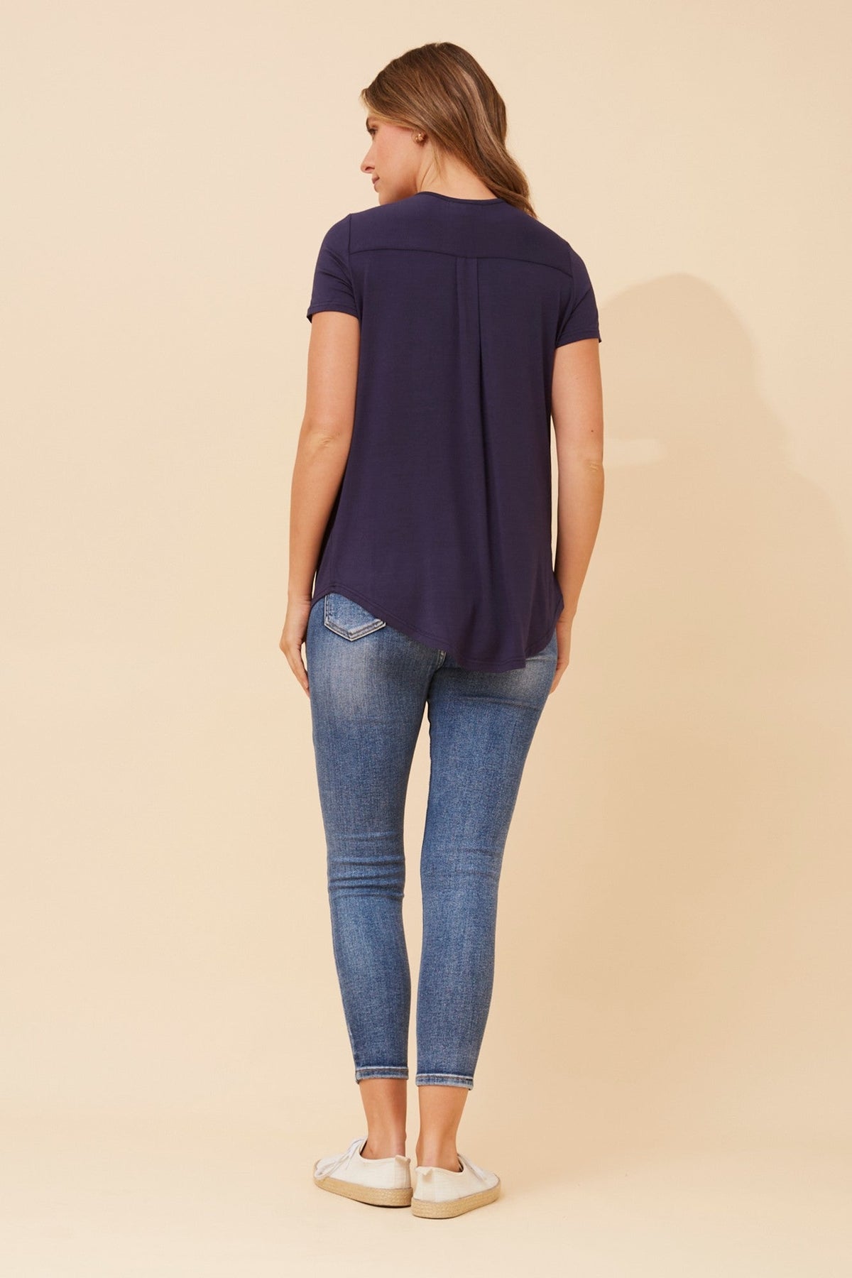 Caroline Morgan Australia REGINA SOLID T-SHIRT (Navy)