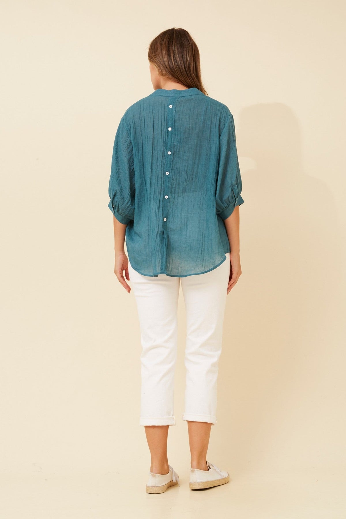 Caroline Morgan Australia BELINA SOLID SHIRT (Emerald)