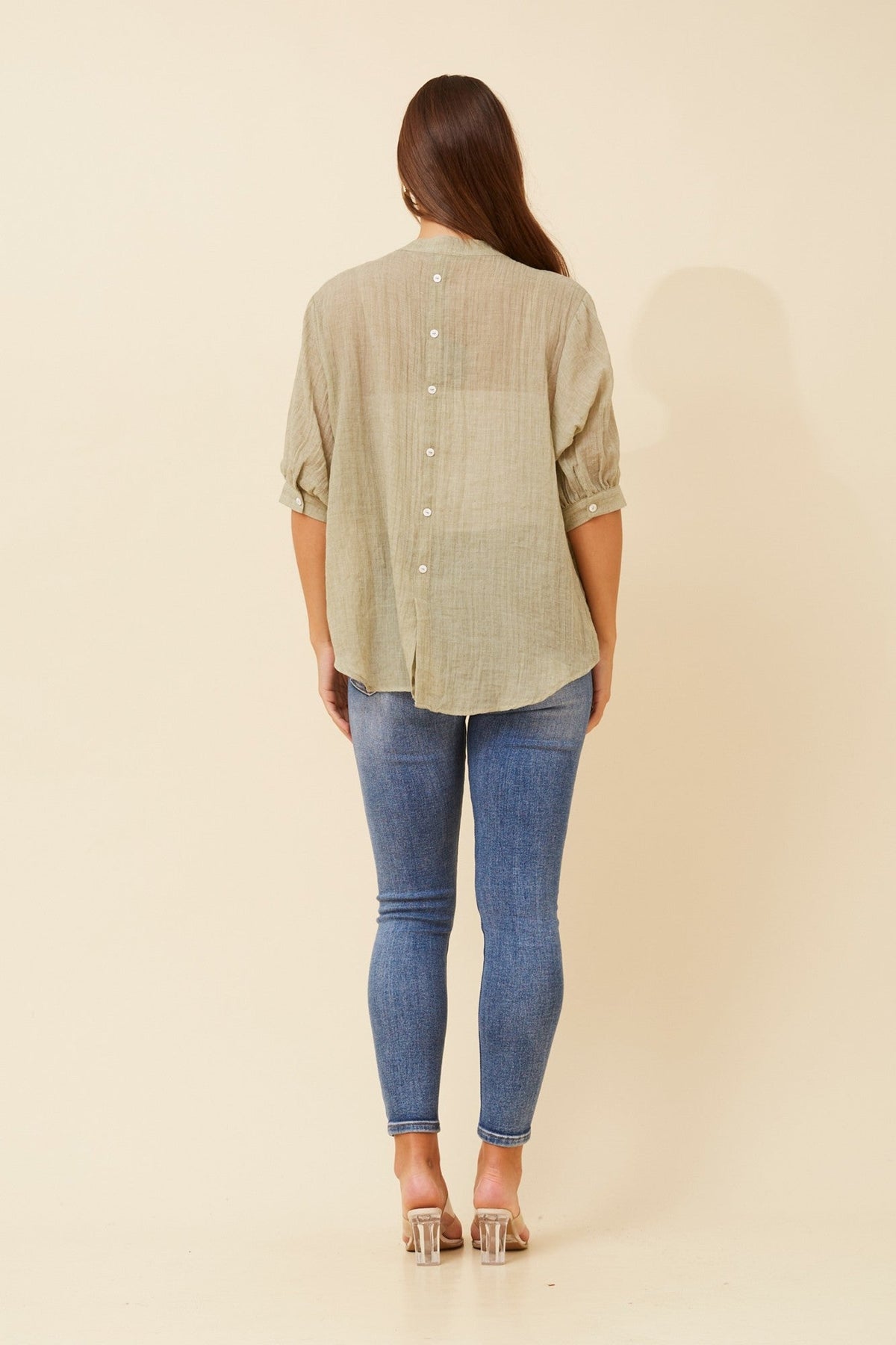 Caroline Morgan Australia BELINA SOLID SHIRT (Olive)