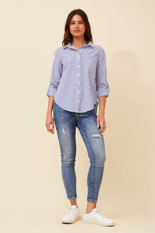MARGARET STRIPE SHIRT (Beige)