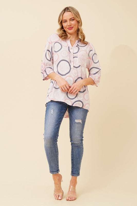 BOTTEGA MODA ROSETTA SEQUIN DETAIL TOP (Pink)