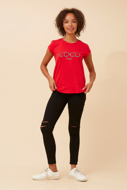Caroline Morgan Australia COCO GRAPHIC TEE (Red)