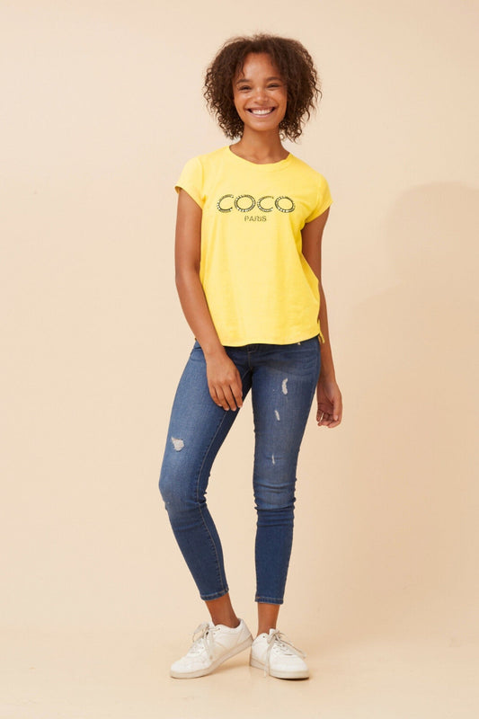 Caroline Morgan Australia COCO GRAPHIC TEE (Sunflower)