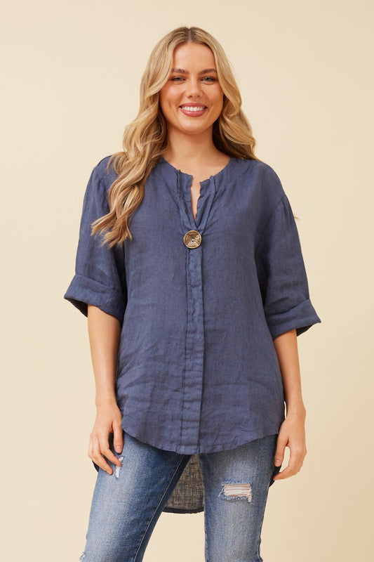 PALERMO LINEN TOP (Black)