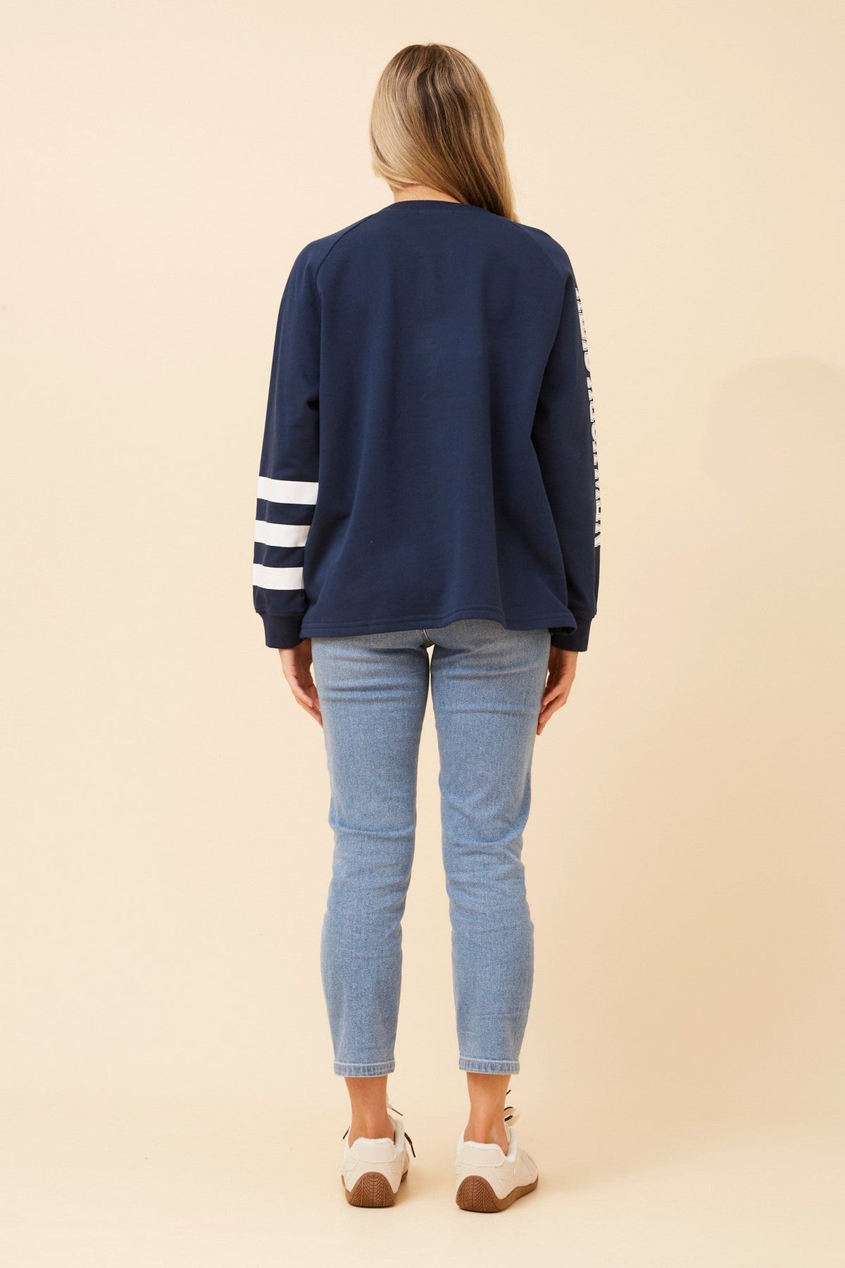 Caroline Morgan Australia HUETTE GRAPHIC PRINT TOP (Navy)