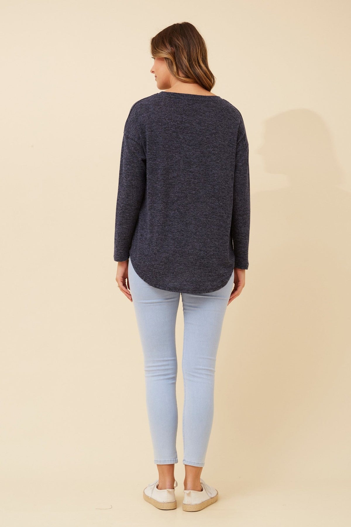 Caroline Morgan Australia EVA SOLID TOP (Navy)
