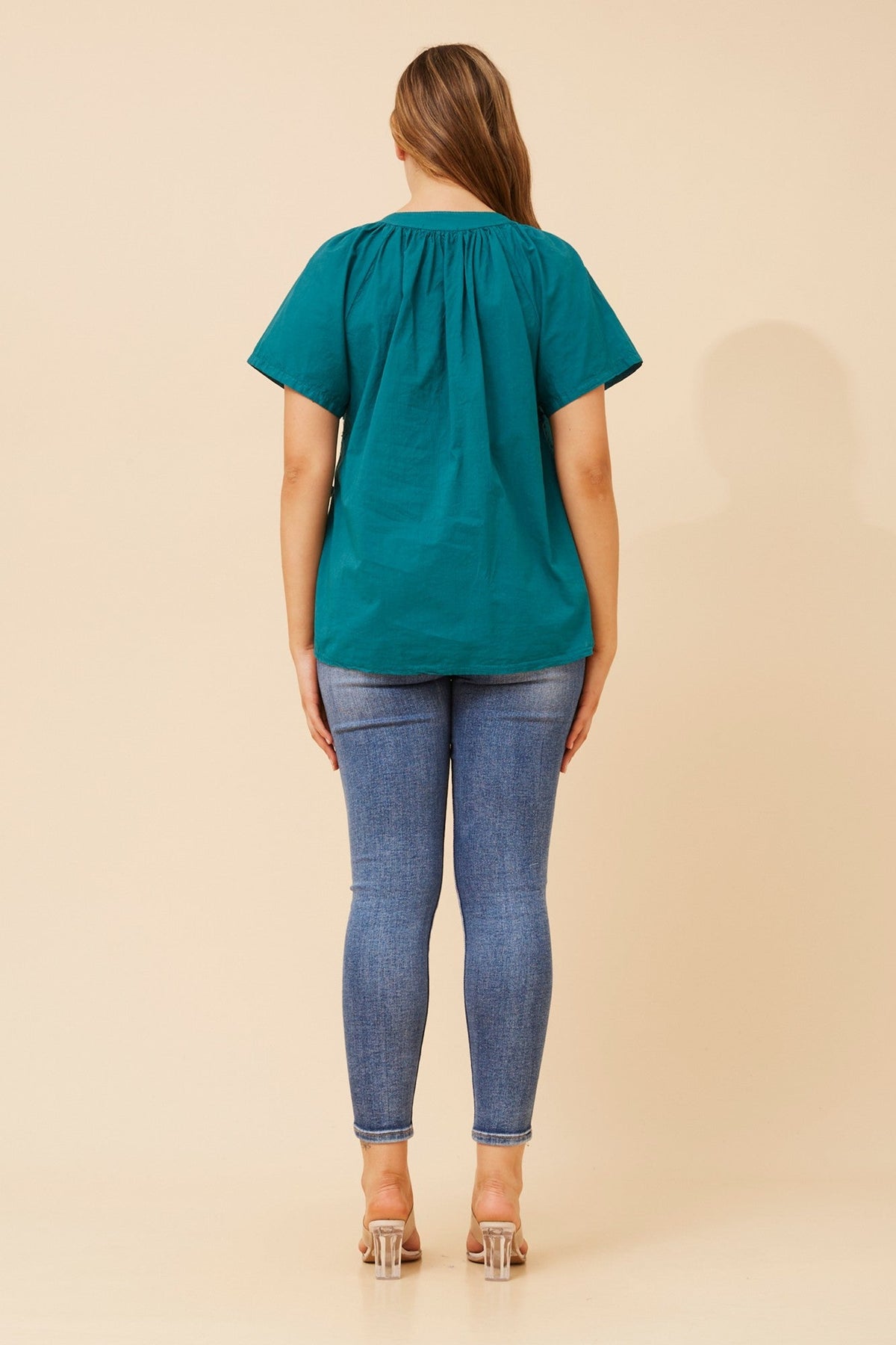 BOTTEGA MODA BIDDY EMBROIDERED TOP (Lapis)