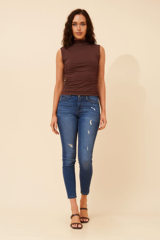 Caroline Morgan Australia KALA SOLID TOP (Chocolate)
