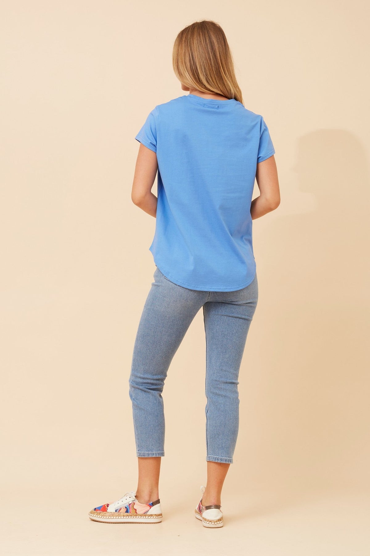 Caroline Morgan Australia ROSLET DIAMANTE DETAIL T-SHIRT (Blue)