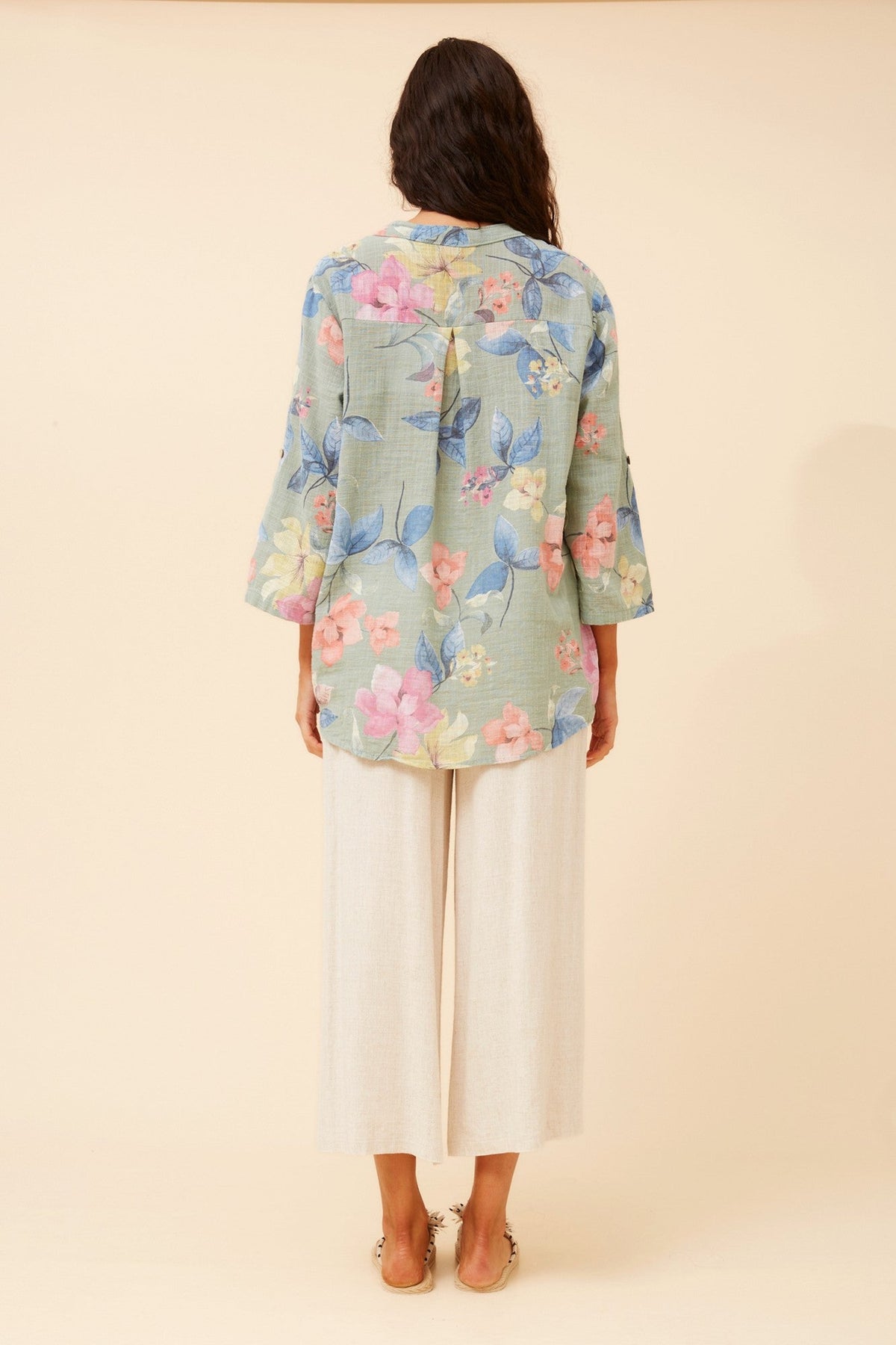 BOTTEGA MODA ROSETTA FLORAL TOP (Sage)