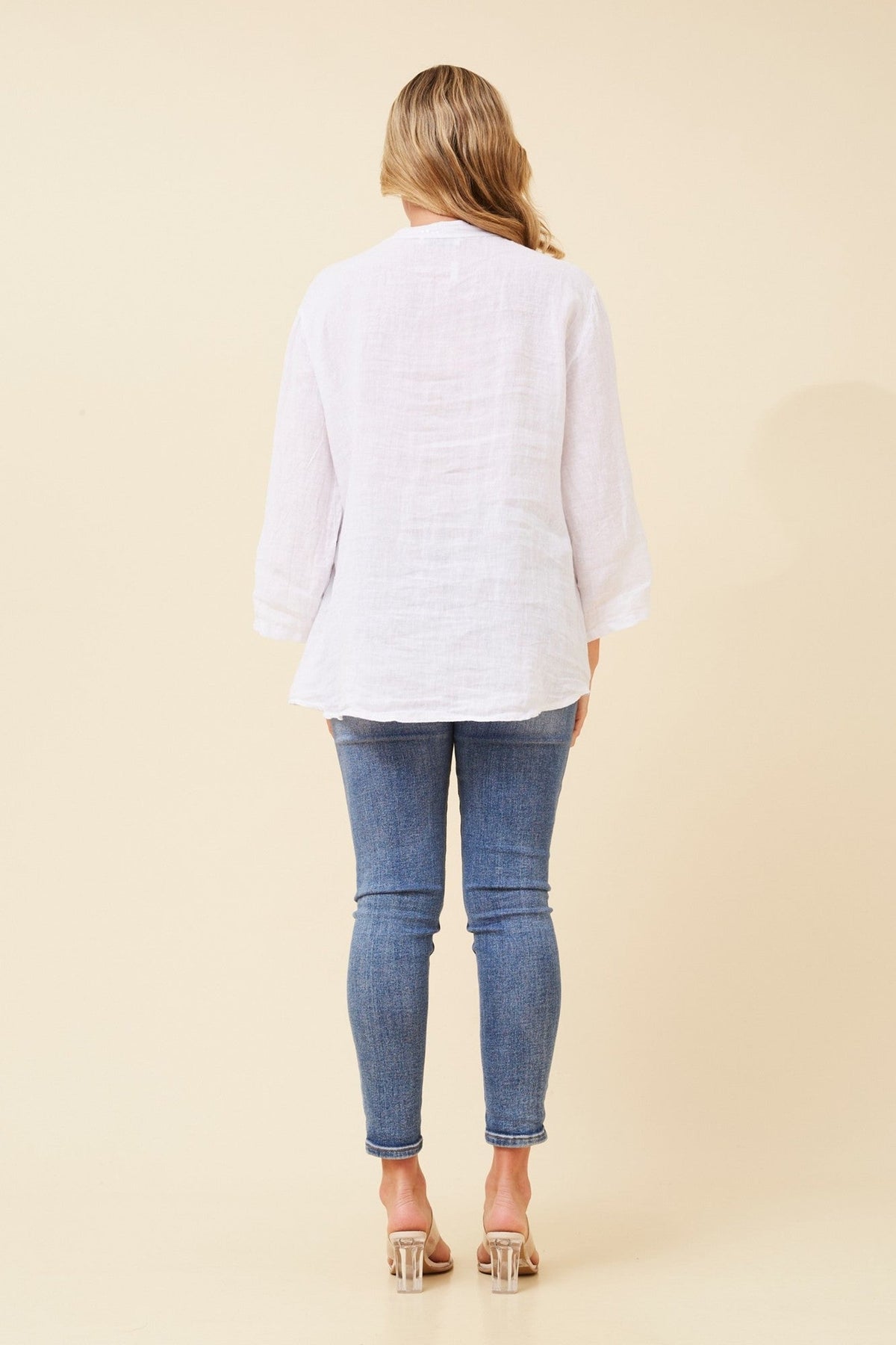 ROSEANNE SEQUIN LINEN SHIRT (White)