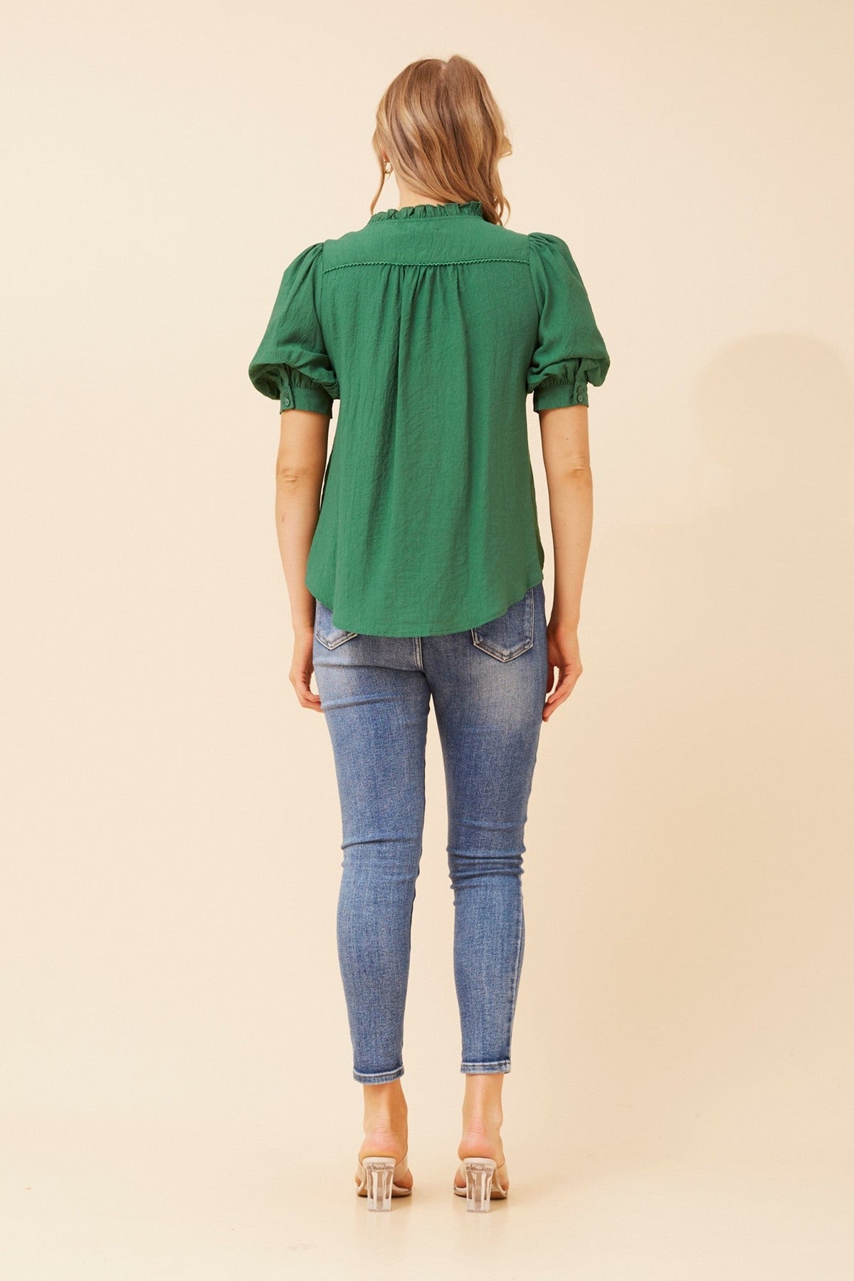 Caroline Morgan Australia JADIRA SOLID BLOUSE (Emerald)