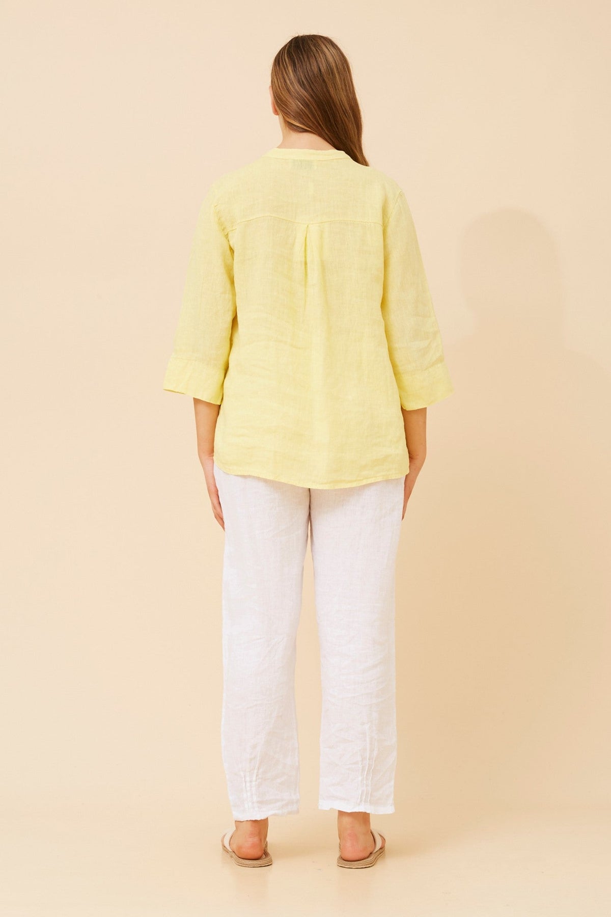 BOTTEGA MODA EVREN LINEN TOP (Giallo)