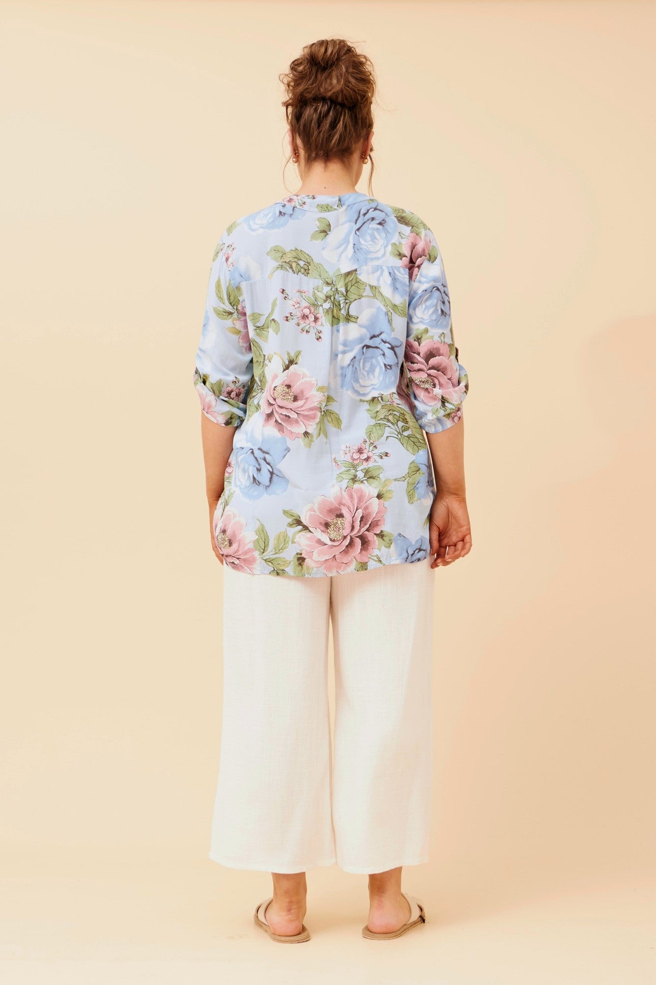 ROSETTA FLORAL PRINT TOP (Light Blue)