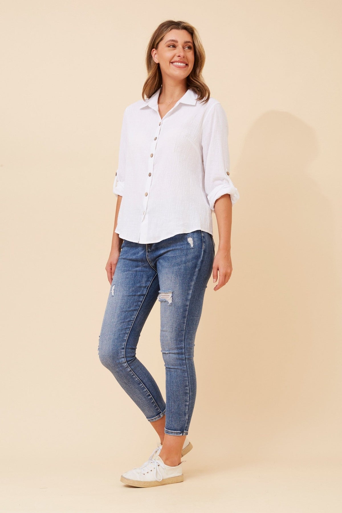 CHERITH SOLID SHIRT (White)