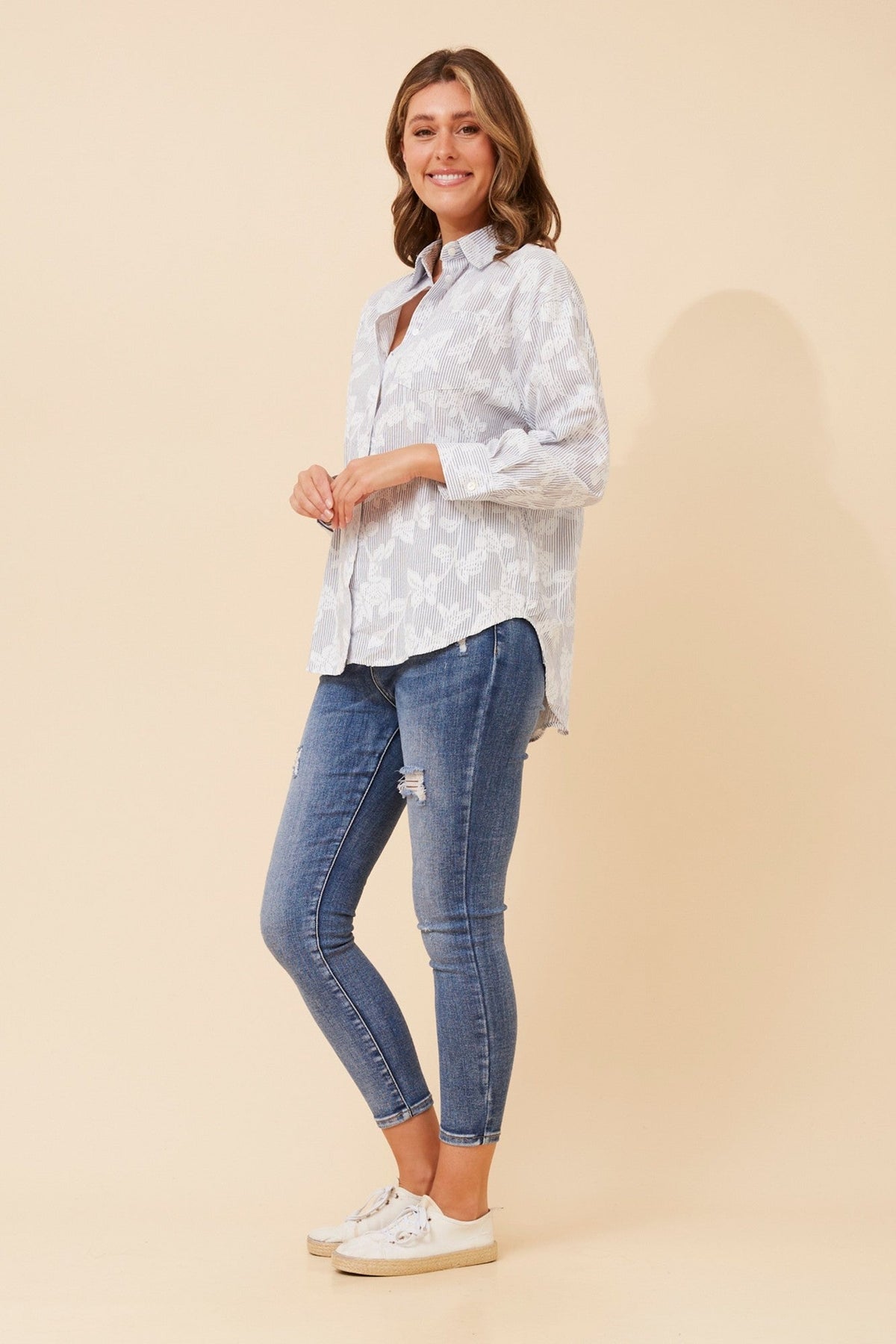 TOPANGA FLORAL SHIRT (Light Blue)