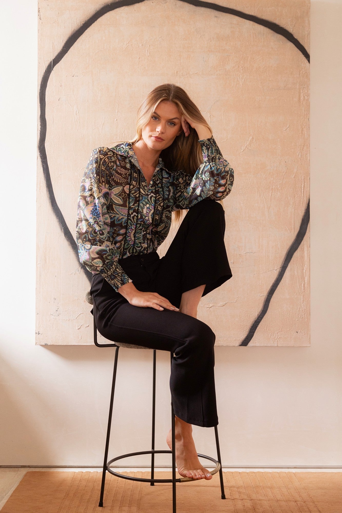 ELKE FLORAL BLOUSE (Multi Green)