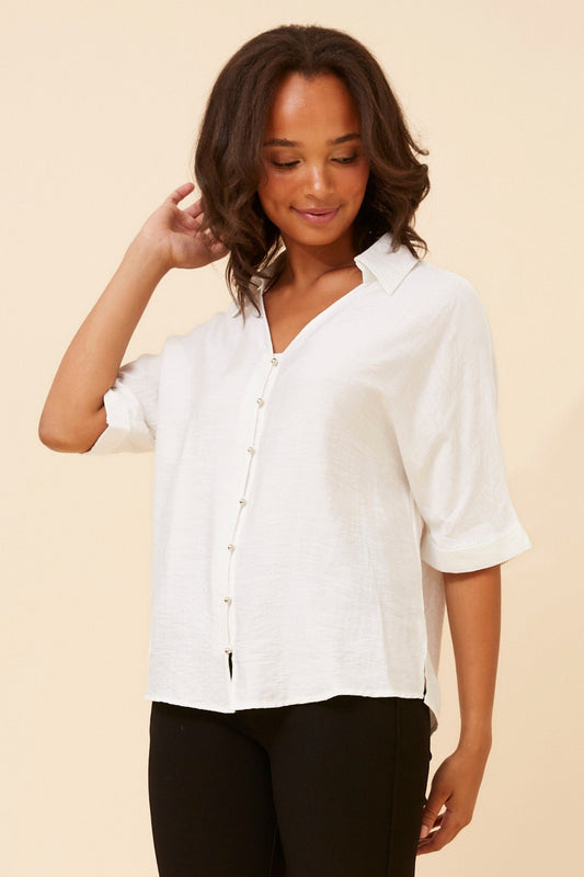 Caroline Morgan Australia ZENAIDA SOLID TOP (White)