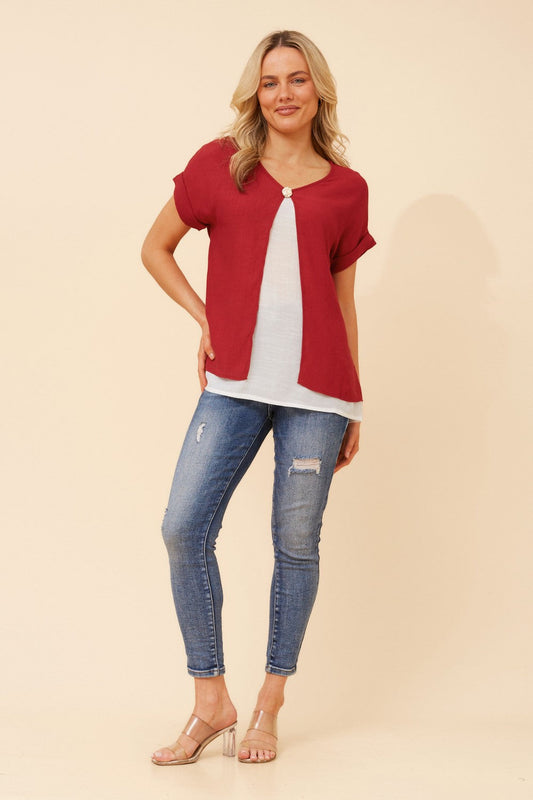 HENRIET DOUBLE LAYERED TOP (Emerald)