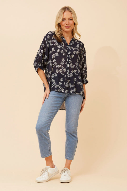 BELINA FLORAL SHIRT (Emerald)