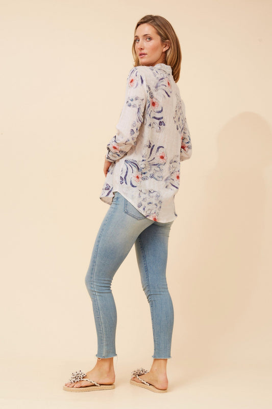 LIANI FLORAL SHIRT (Multi Blue)