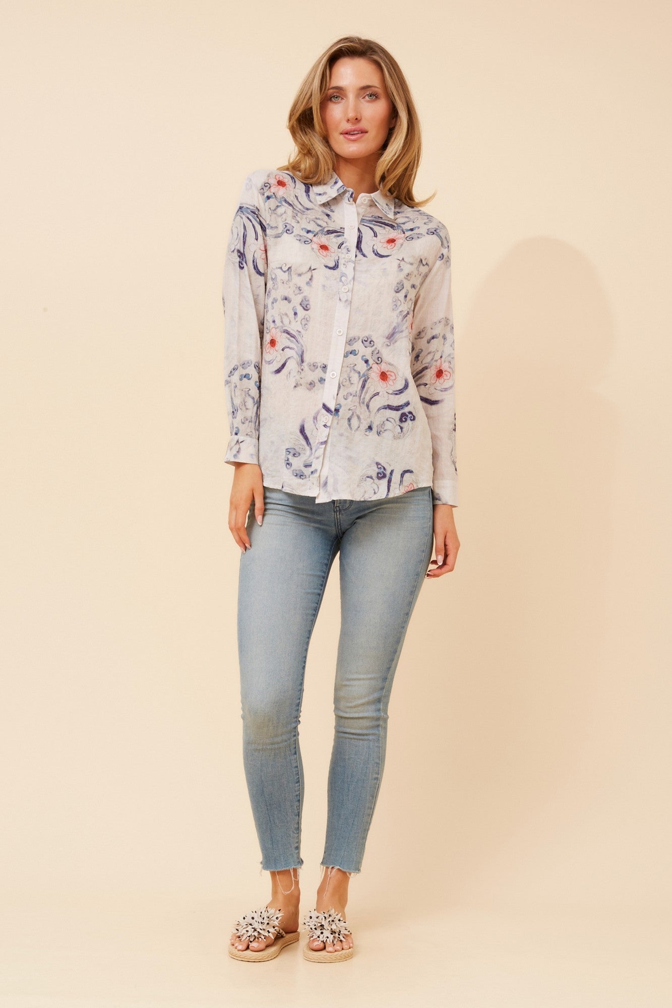 LIANI FLORAL SHIRT (Multi Blue)