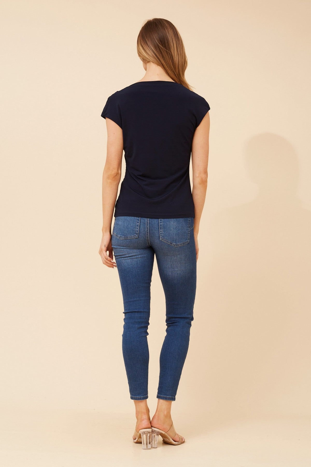 Caroline Morgan Australia WERA SOLID TOP (Navy)