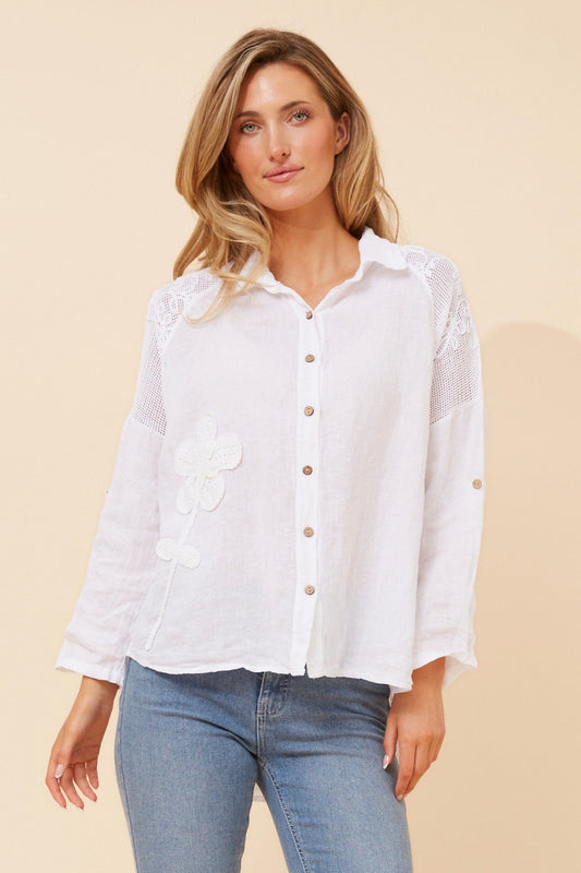 GLORIETTA LINEN SHIRT (Mint)
