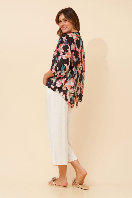 BELINA FLORAL SHIRT (Black)
