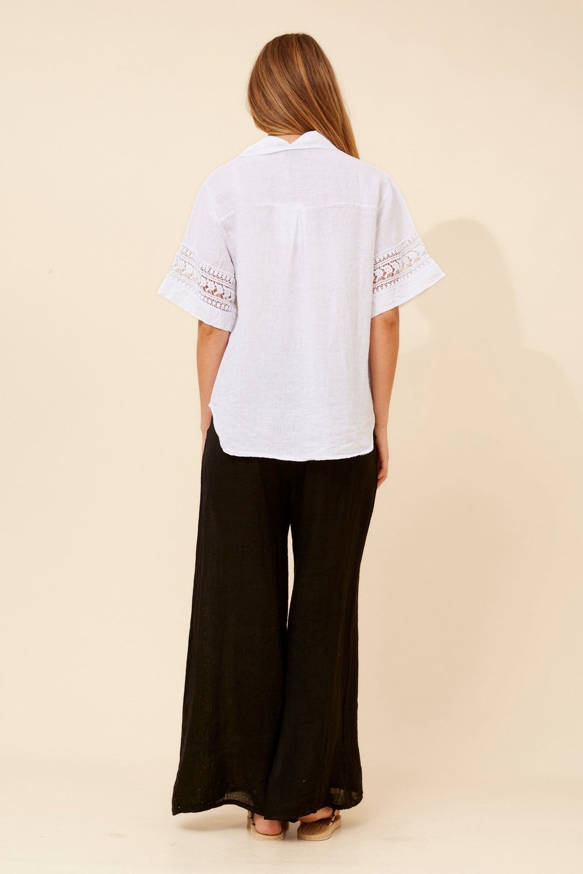 BOTTEGA MODA IRMA LINEN SHIRT (White)
