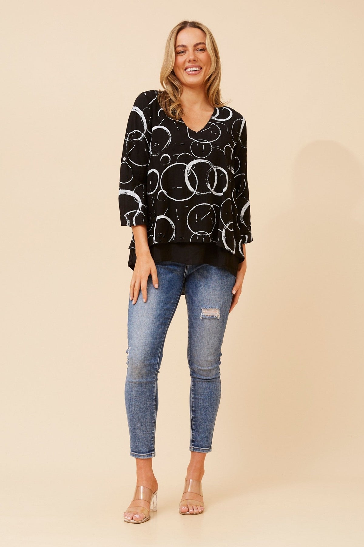 LORETO DOUBLE LAYER TOP (Black)
