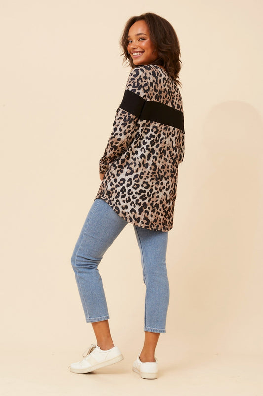 BEC ANIMAL PRINT TOP (Multi Beige)