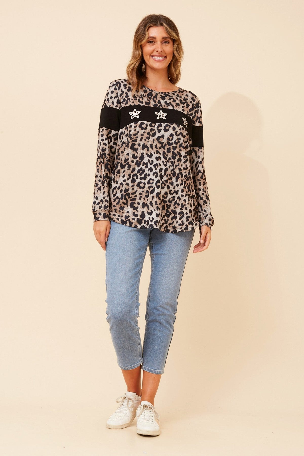 BEC ANIMAL PRINT TOP (Multi Beige)