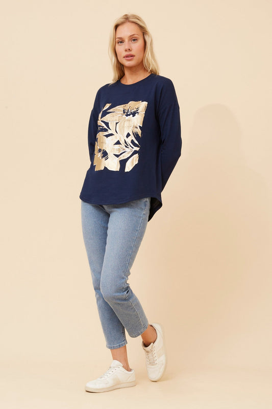 EVA FOIL PRINT TOP (Black)