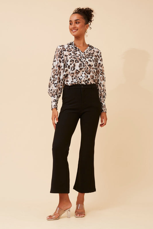 VELLE ANIMAL PRINT SHIRT (Multi Beige)