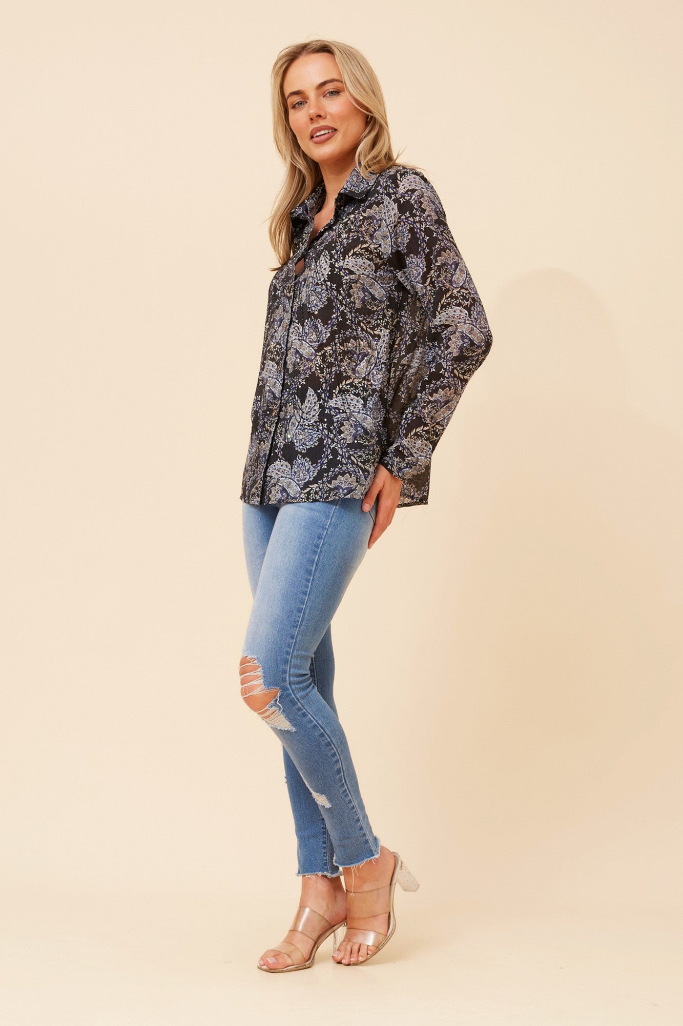 ORENDA PAISLEY PRINT SHIRT (Blue)