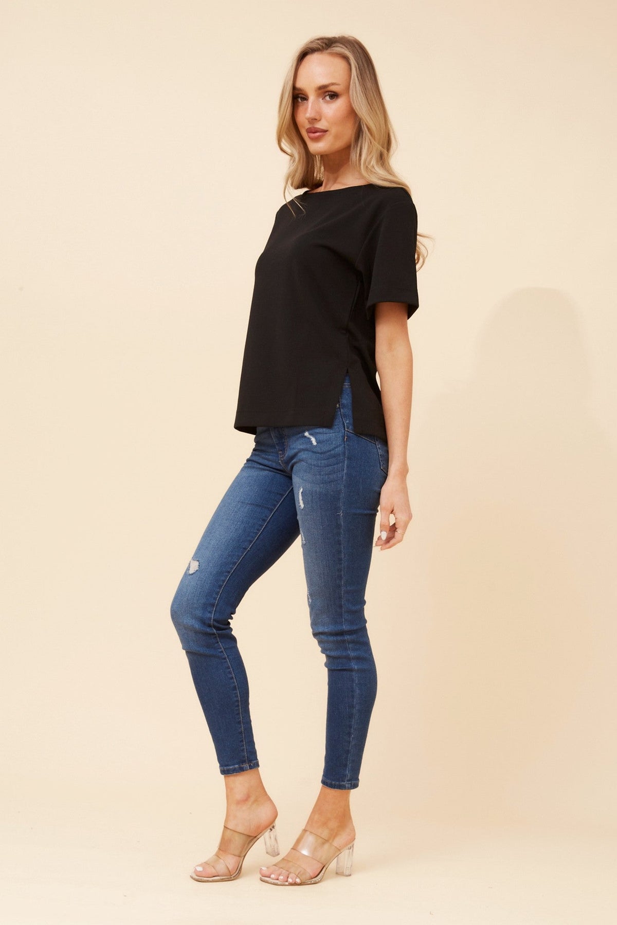 Caroline Morgan Australia HARWIN SOLID TOP (Black)