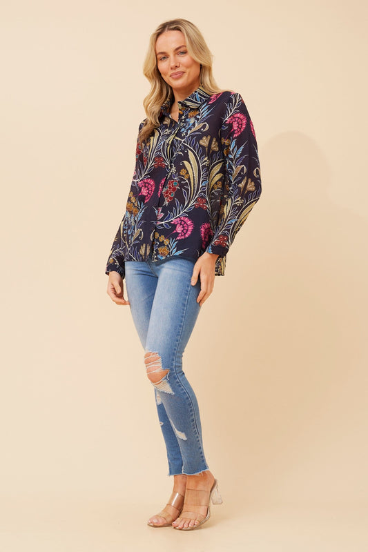 ORENDA FLORAL SHIRT (Navy)