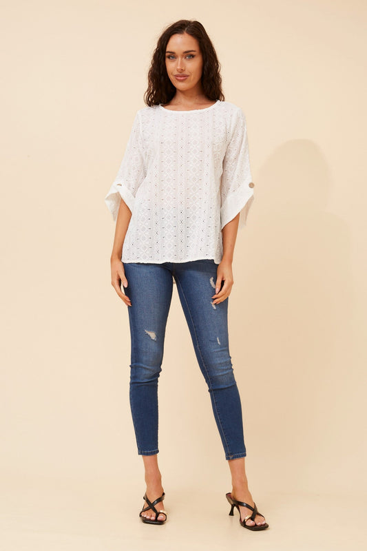 SAMANTHA EMBRIODERED TOP (Blue Jean)