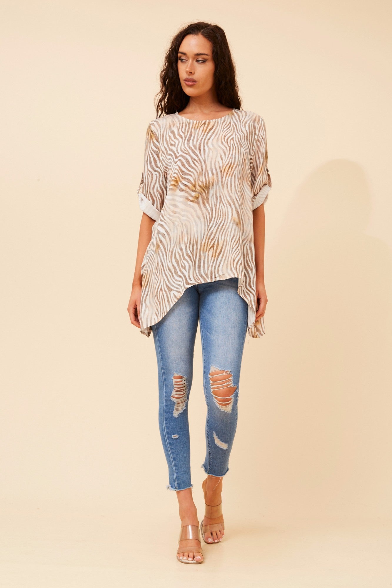 PREITA ANIMAL PRINT TOP (Multi Beige)
