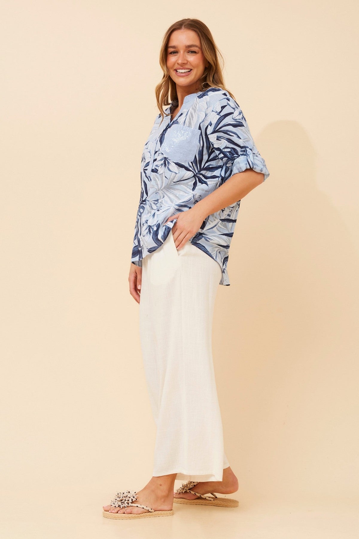 ROSETTA FLORAL TOP (Blue)