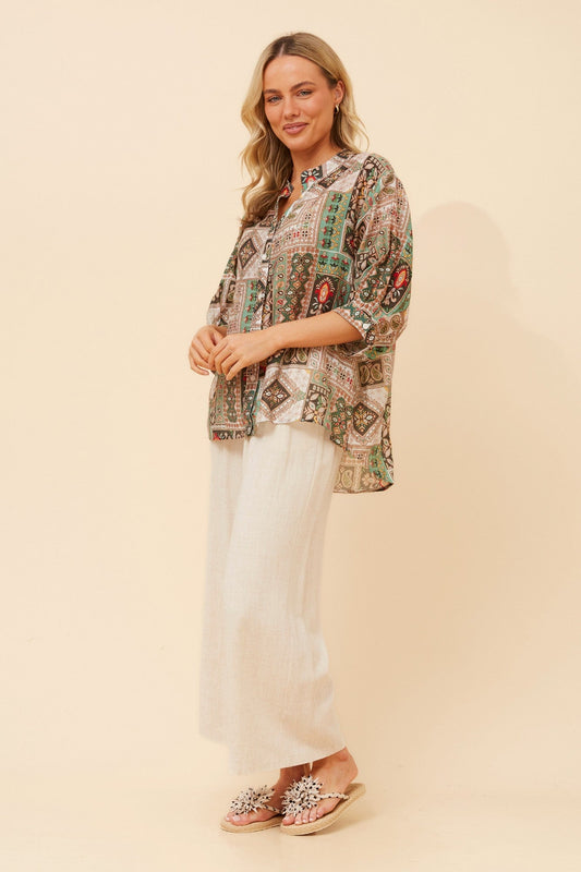 BELINA PATCHWORK PRINT (Multi Green)