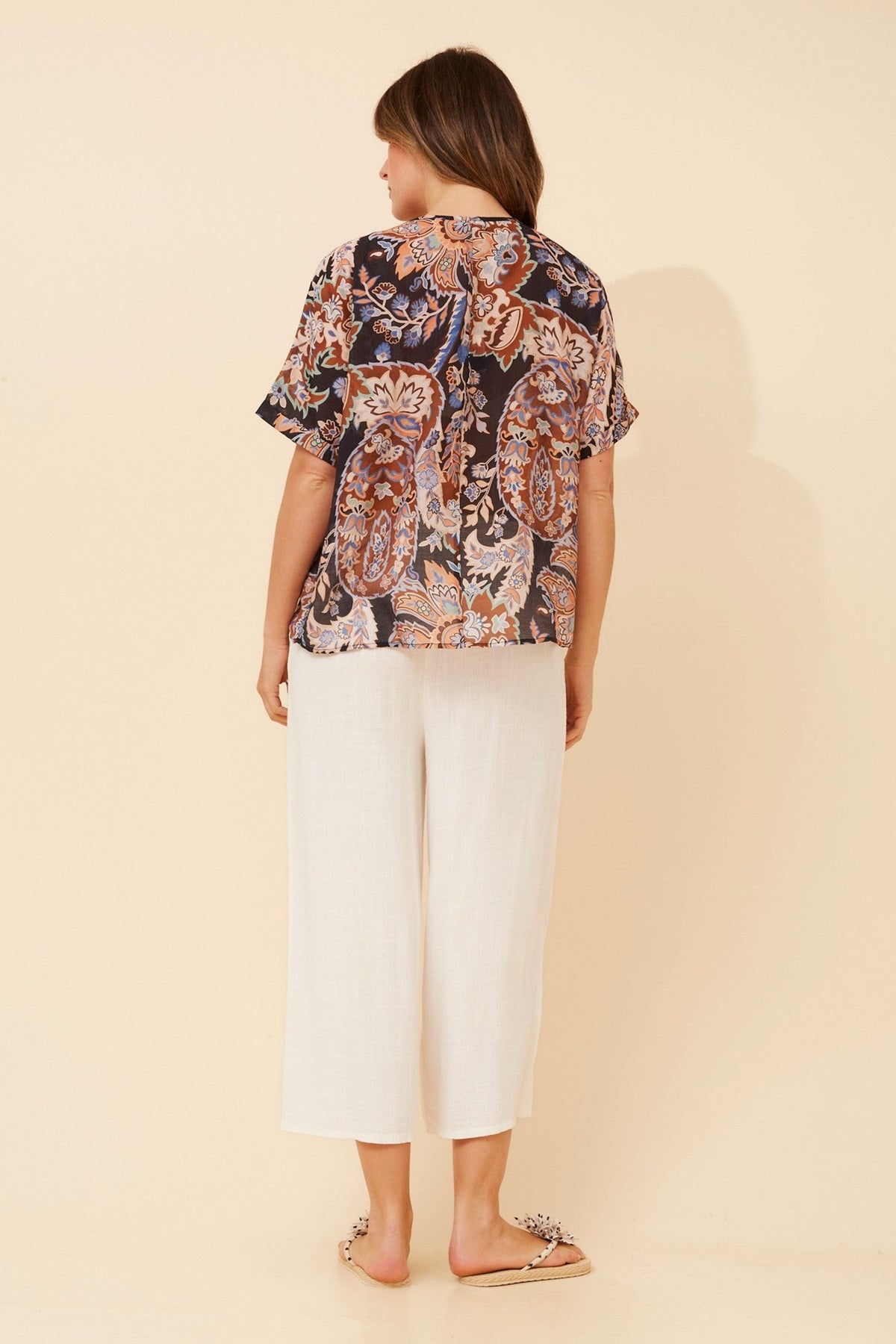 Caroline Morgan Australia HENDRIX FLORAL TOP (Navy)