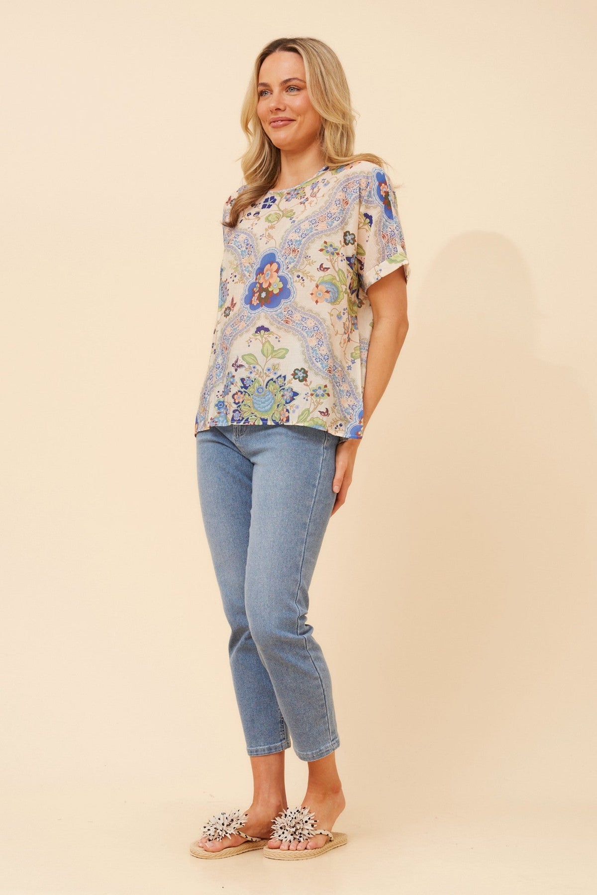 HENDRIX FLORAL TOP (Multi Green)