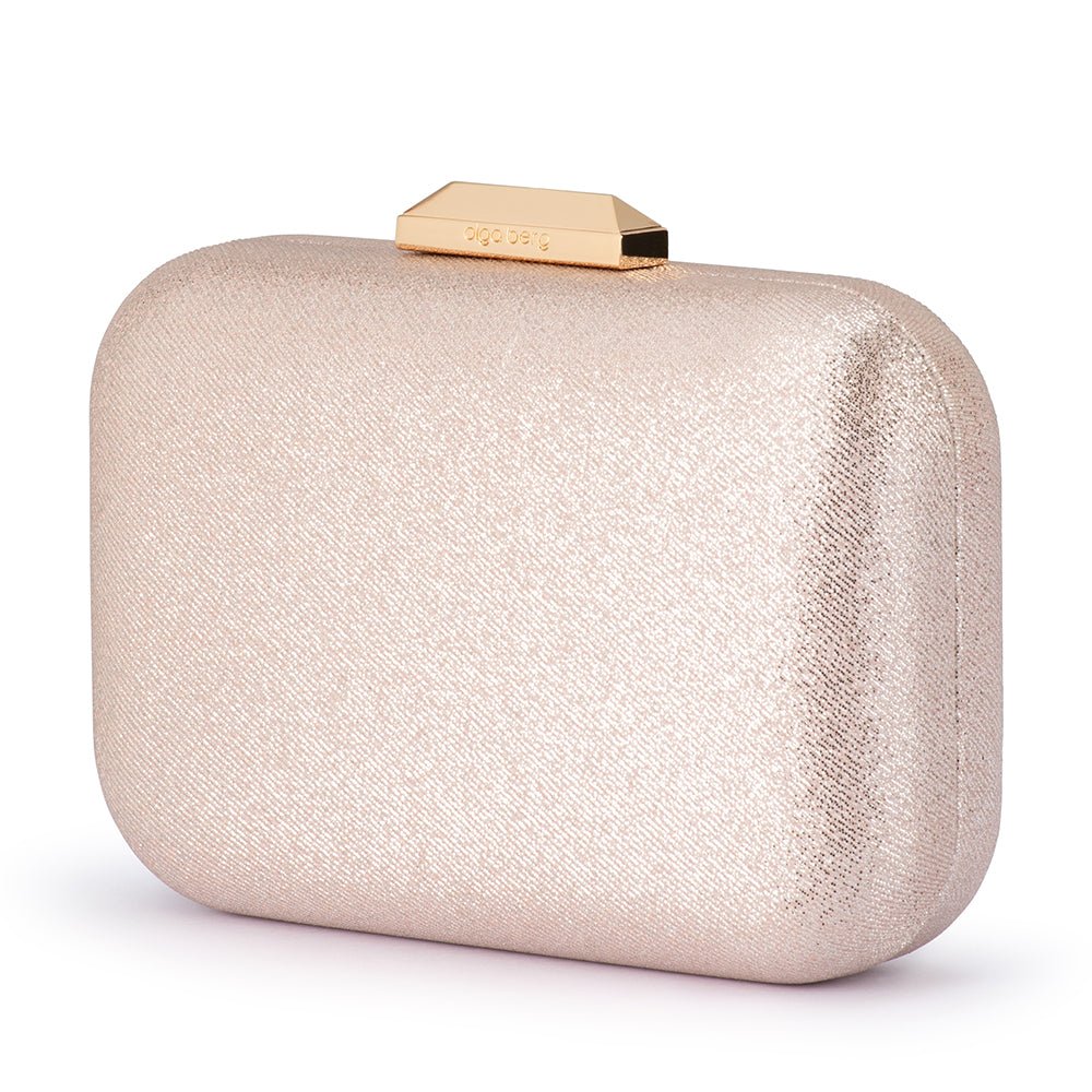 Olga Berg TAMAR Metallic Clutch (Champagne)