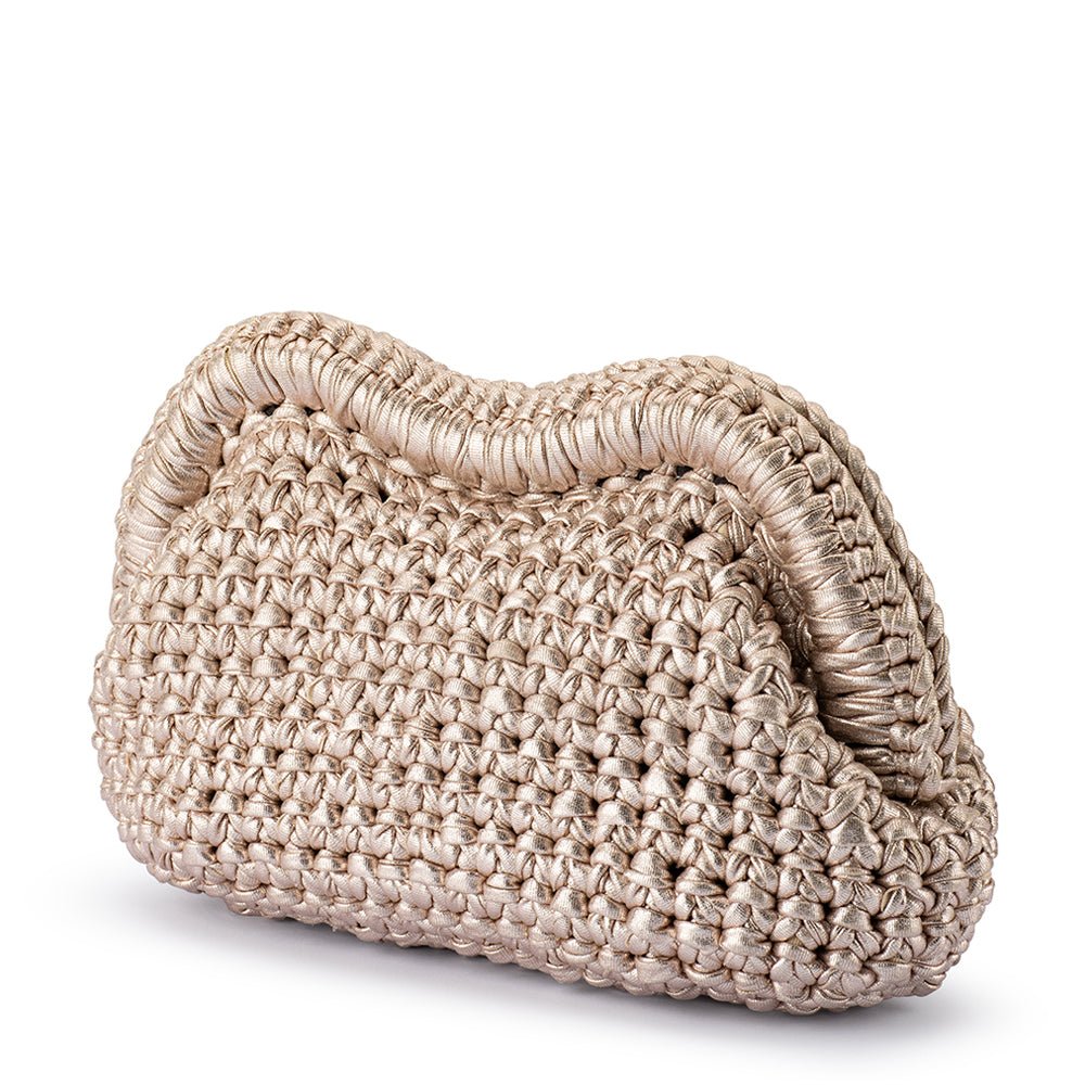 Olga Berg TAYLOR Crochet Clutch (Gold)