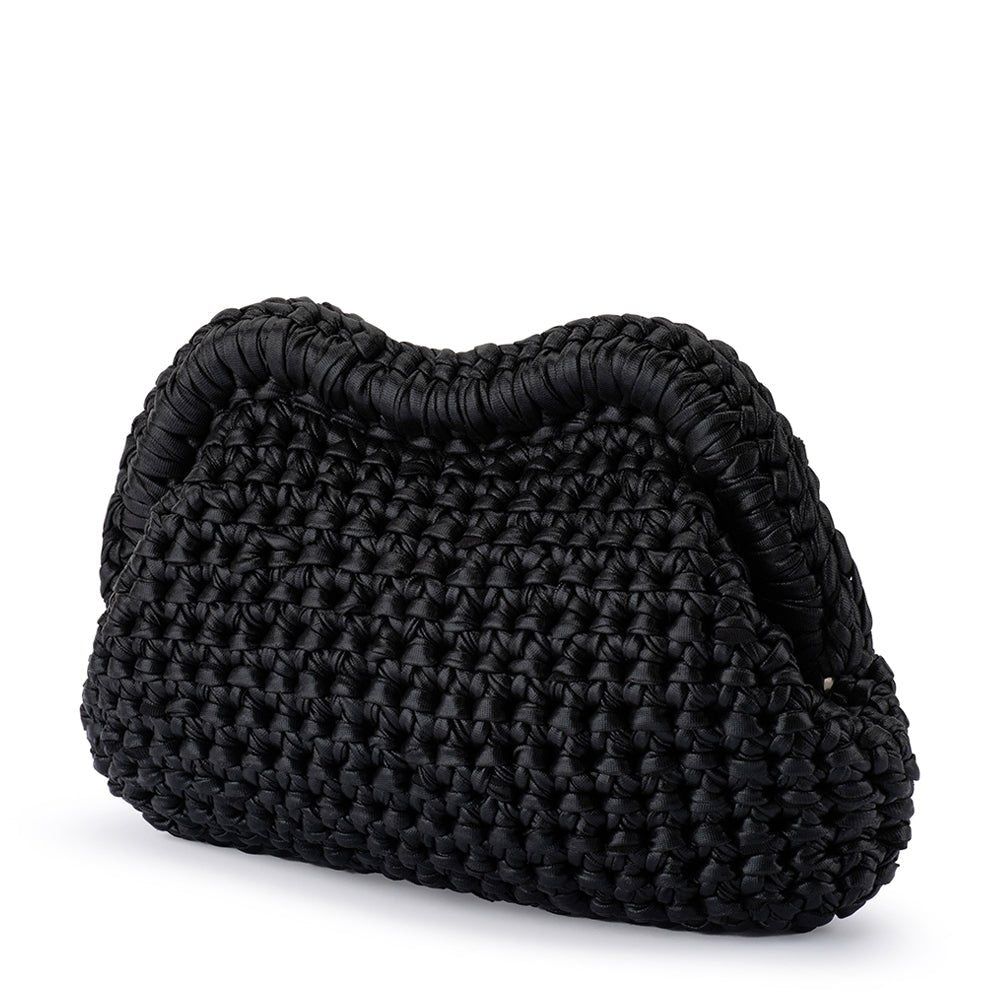 Olga Berg TAYLOR Crochet Clutch (Black)