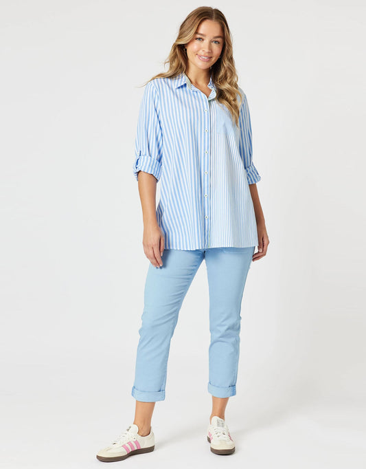 Isabella Cotton Pant - (Blue)