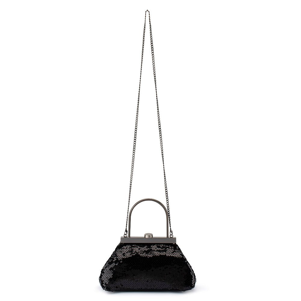 Olga Berg TORI Sequin Top Handle (Black)