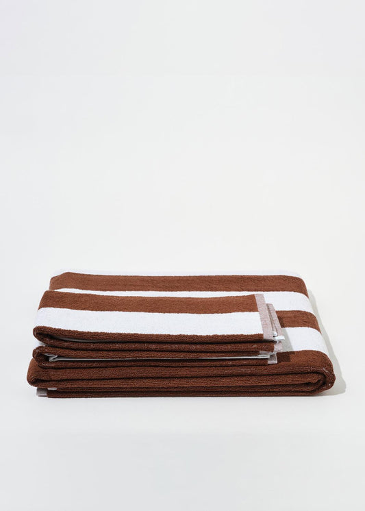 Blanca Studio TOWEL SET WIDE STRIPES (Brown)